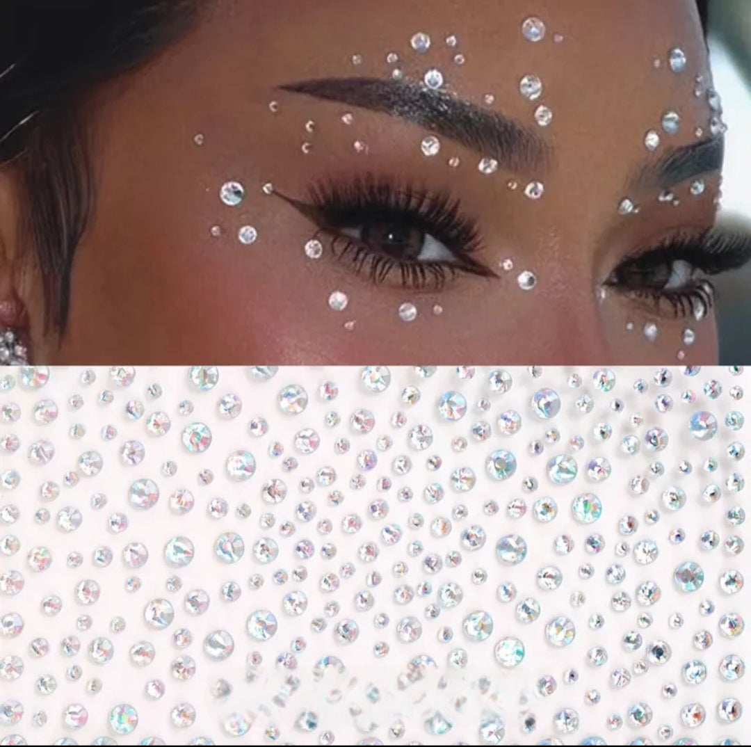 Strass Autocollants Premium pour Visage et Corps,cheveux.